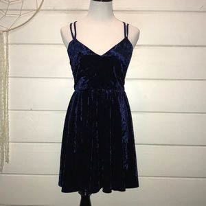 Forever 21 blue velvet dress